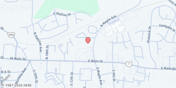 Map showing BetterALife, Inc. Food Pantry at 201 N. Maple Avenue Unit F, Purcellville, VA