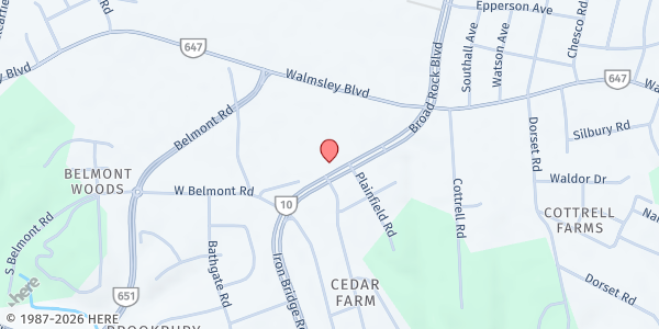Map showing Belmont Community Resource Services at 3510 Broad Rock Boulevard, Richmond, VA