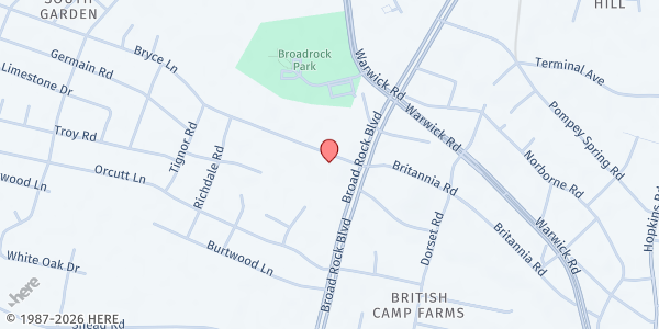 Map showing Bringing God's Word To Life/ P.B.Academy at 4823 Bryce Lane, Richmond, VA