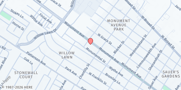 Map showing Church of the Holy Comforter at 4819 Monument Ave., Richmond, VA