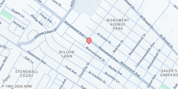 Map showing Church of the Holy Comforter at 4819 Monument Ave., Richmond, VA