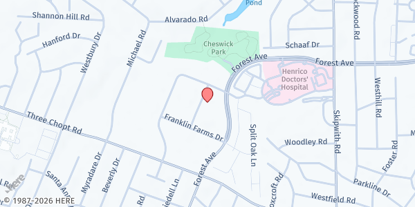 Map showing Commonwealth Catholic Charities - Richmond at 1601 Rolling Hills Drive, Richmond, VA