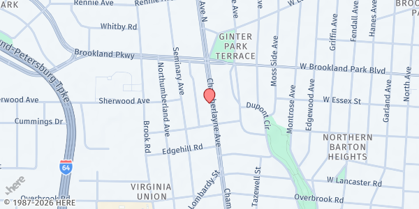 Map showing End Time Harvest - Food Distribution Center at 2908 Chamberlayne Ave, Richmond, VA