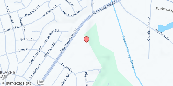 Map showing Faith Landmarks Ministries at 8491 Chamberlayne Rd., Richmond, VA