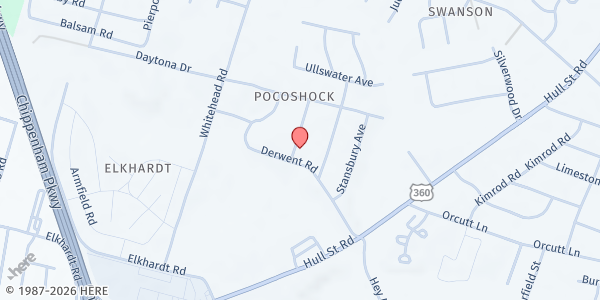 Map showing First Union Pantry - Food Distribution Center at 6144 Derwent Rd, Richmond, VA