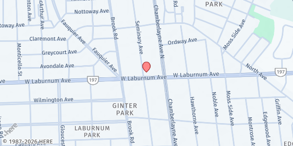 Map showing Ginter Park U.M.C. Food Pantry at 1010 W Laburnum Ave, Richmond, VA