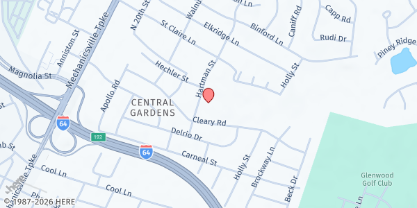 Map showing Henrico Community Food Bank at Building E2401 Hartman Street, Richmond, VA