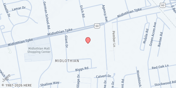 Map showing Liberation Church at 5501 Midlothian Turnpike, Richmond, VA
