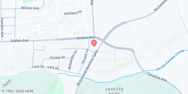 Map showing Living Water Christian Fellowship at 5108 Richmond Henrico Turnpike, Richmond, VA