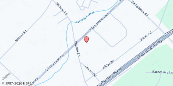 Map showing Manna Christian Fellowship at 6851 S Laburnum Ave, Richmond, VA