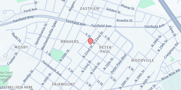 Map showing Peter Paul Development Center at 1708 North 22nd Street, Richmond, VA