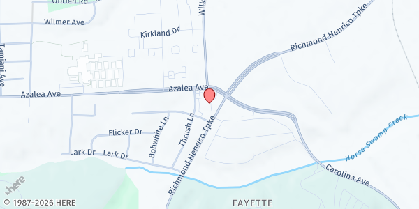 Map showing Sentara Community Care Clinic at 5116 Richmond Henrico Turnpike, Richmond, VA