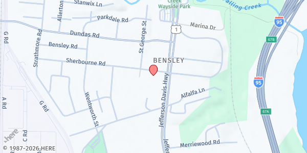 Map showing Sherbourne United Methodist Church at 2619 Sherbourne Road, Richmond, VA