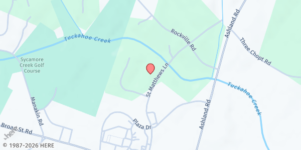 Map showing St. Matthew's United Methodist Church at 1706 St. Matthew's Lane, Richmond, VA