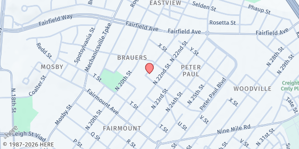 Map showing Twenty-First Street COG at 1601 North 21st Street, Richmond, VA