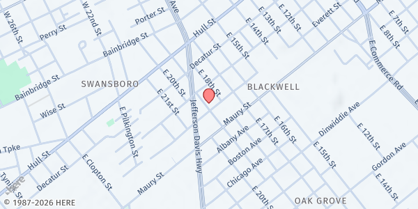 Map showing Union Baptist Church at 1813 Everett St, Richmond, VA