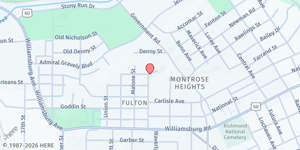 Map showing Youth with a Mission - Potter's Pantry - Food Distribution Center at 4701 Waverly Ave, Richmond, VA