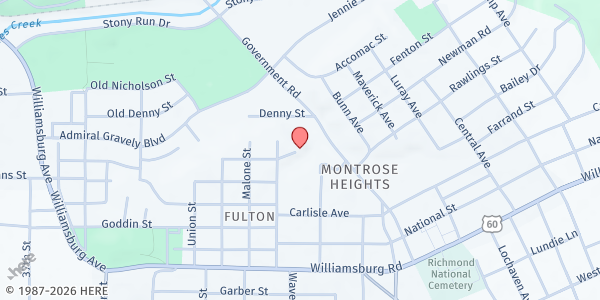 Map showing Youth With A Mission – The Potter's Pantry at 4511 Government Road, Richmond, VA