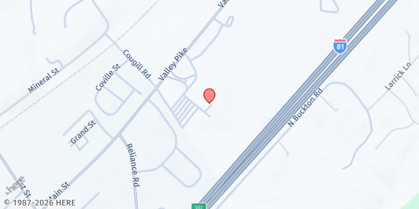 Map showing Laurel Ridge Community College Food Pantry at 173 Skirmisher Ln., Ridings Mill, VA