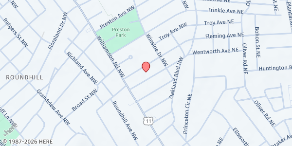 Map showing Bethany Christian Church at 3115 Fleming Ave NW, Roanoke, VA