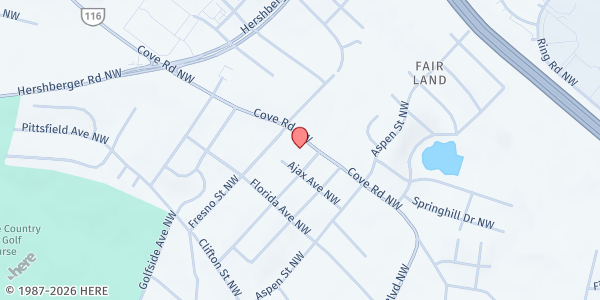 Map showing Macedonia Baptist Church - Food Distribution Center at 2910 Cove Rd, Roanoke, VA