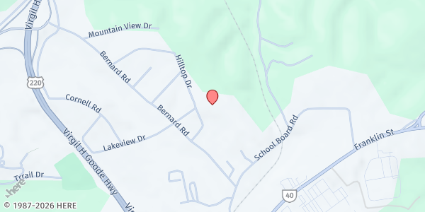 Map showing Franklin Heights Church - Rocky Mount Campus at 110 Hilltop Dr, Rocky Mount, VA