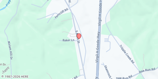 Map showing Heavenly Manna at 2235 S. Main St, Rocky Mount, VA