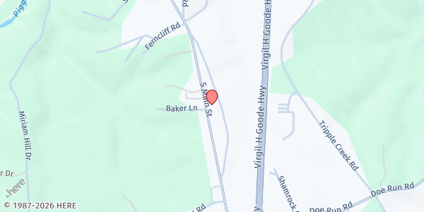 Map showing Heavenly Manna - Food Distribution Center at 2233 S Main St, Rocky Mount, VA