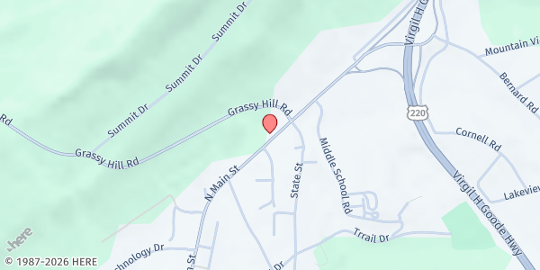 Map showing T.O.P Food Bank - Food Distribution Center at 1773 N Main St, Rocky Mount, VA