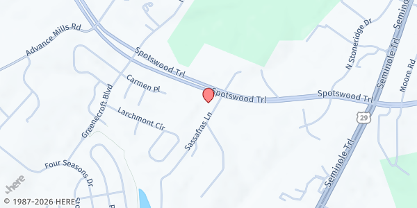 Map showing Calvary Chapel of Greene at 50 Sassafras Lane, Ruckersville, VA