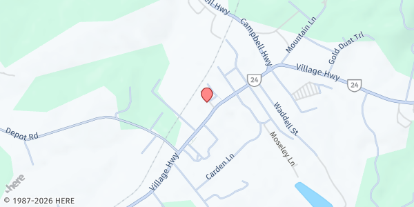 Map showing Rustburg United Methodist Church at 664 Village Highway, Rustburg, VA