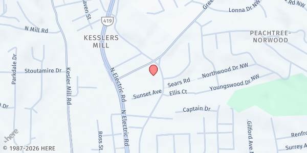 Map showing Lakeside Baptist Church at 447 Dalewood Ave., Salem, VA