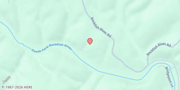 Map showing New Faith United Methodist Church at 9235 Rockfish River Rd., Schuyler, VA