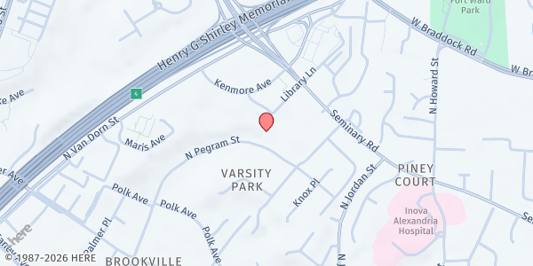 Map showing Francis C. Hammond Middle School at 4646 Seminary Road, Seminary Hill, VA