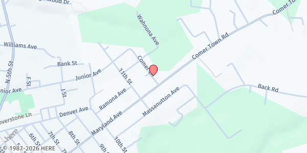 Map showing Page One Shenandoah at 600 Comer Lane, Shenandoah, VA