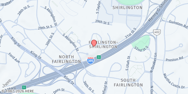 Map showing Park Shirlington Apartments at 4510 31st Street South, Shirlington, VA