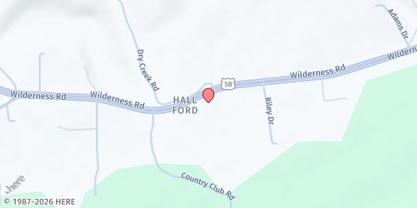 Map showing Friendship Baptist Church at 28970 Wilderness Rd., Smiley, VA