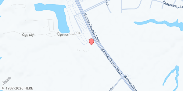 Map showing Hope Presbyterian Church at 13490 Benns Church Blvd, Smithfield, VA