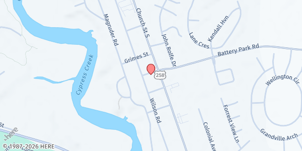 Map showing The Garage at 1200 S Church St, Smithfield, VA