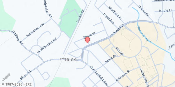 Map showing Victory Christian U.C.C. at 3600 East River Road, South Chesterfield, VA