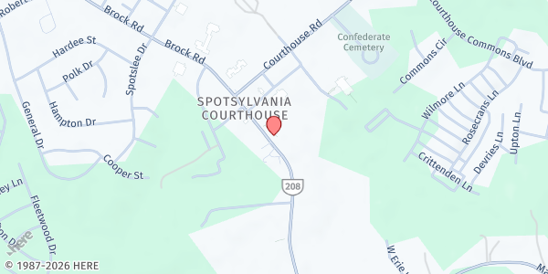 Map showing Christ Episcopal Church - Food Pantry at 8951 Courthouse Rd., Spotsylvania, VA