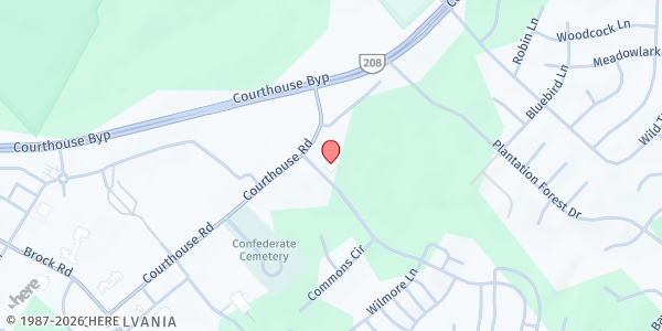 Map showing Mercy Hill Community Church at 9215 Courthouse Rd, Spotsylvania, VA