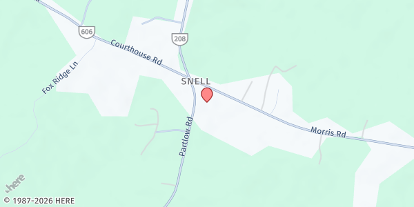 Map showing Travelers Rest Baptist Church at 6823 Partlow Rd, Spotsylvania, VA