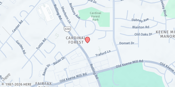 Map showing Messiah United Methodist Church at 6215 Rolling Rd, Springfield, VA