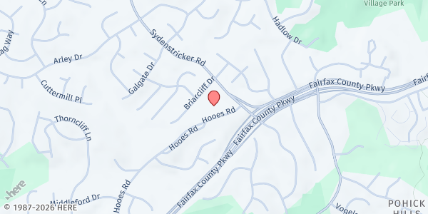 Map showing Sydenstricker UMC at 8508 Hooes Road, Springfield, VA