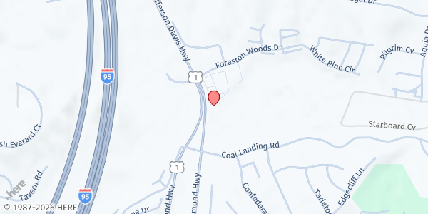 Map showing Masjid Aliya / Islamic Center of Stafford at 2604 Richmond Hwy, Stafford, VA