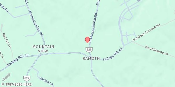 Map showing Ramoth Baptist Church at 478 Ramoth Church Rd., Stafford, VA