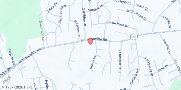 Map showing Stafford Church of God at 649 Garrisonville Rd., Stafford, VA