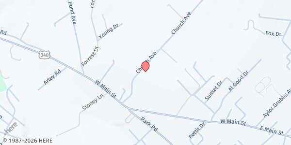 Map showing Stanley Seventh-day Adventist Church at 318 Church Ave, Stanley, VA