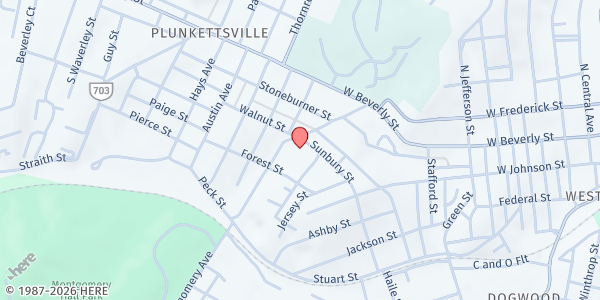 Map showing Allen Chapel - A.M.E. Church at 936 Sudbury Street, Staunton, VA
